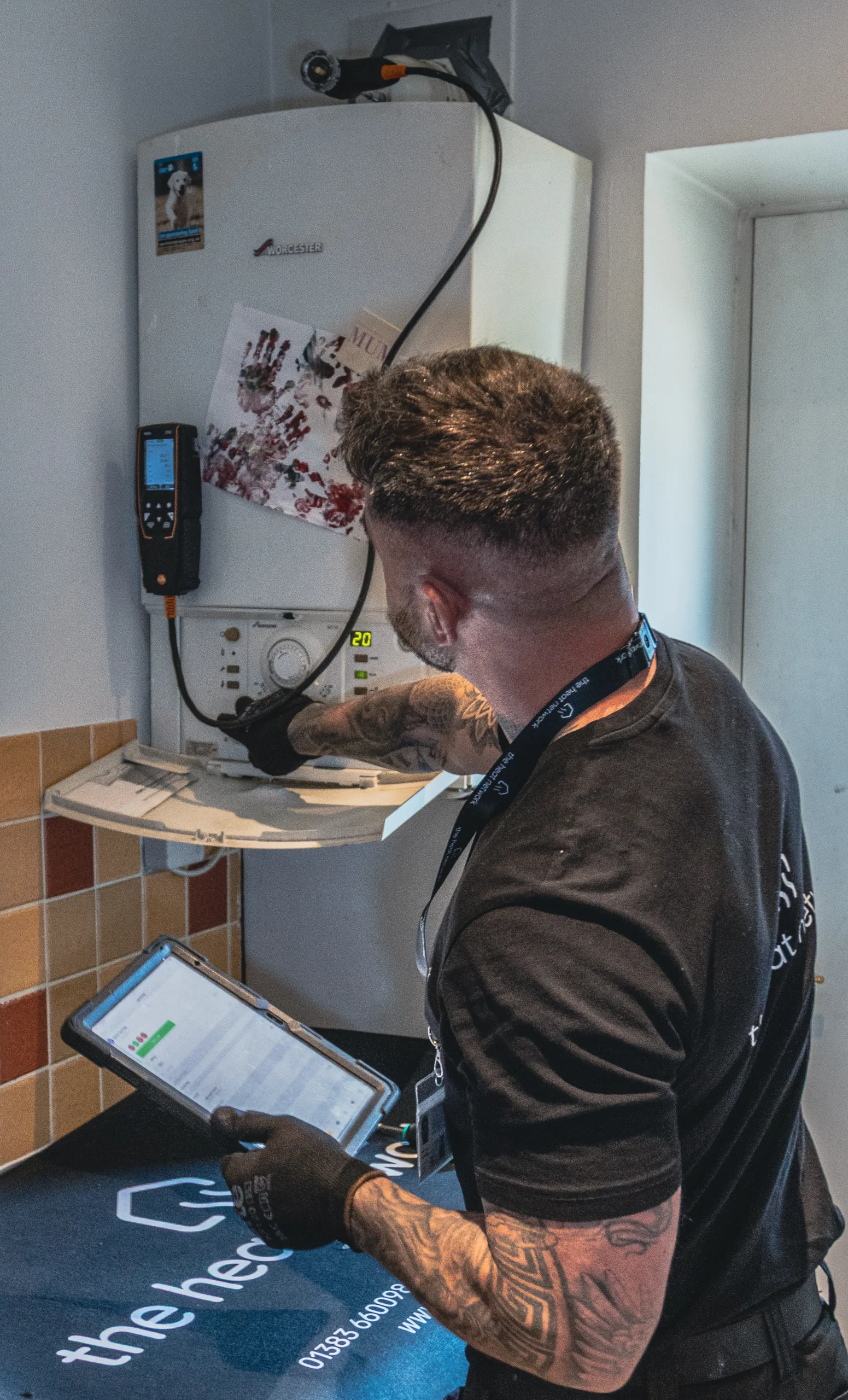 Boiler service certificate and combustion readings for a home in Fife