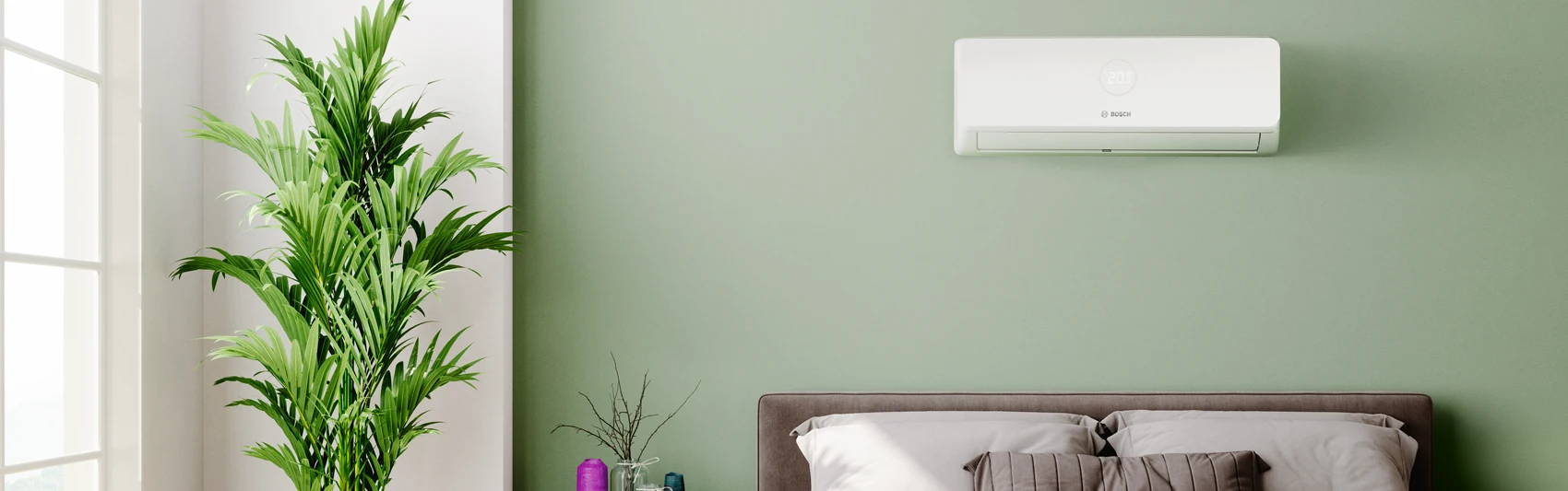 Wall-mounted home air conditioning unit installed in a Fife bedroom by an F-Gas certified engineer